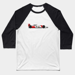 Ayrton Senna's McLaren Honda MP4/6 Illustration Baseball T-Shirt